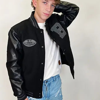 Bomber Paño Universitaria Black