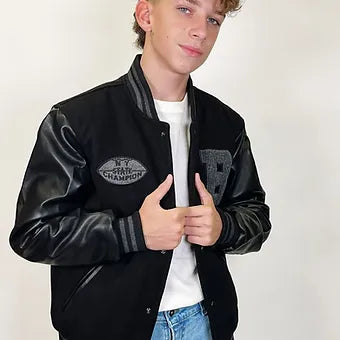 Bomber Paño Universitaria Black