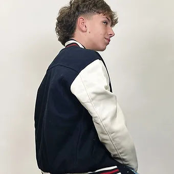 Bomber Paño Universitaria Azul