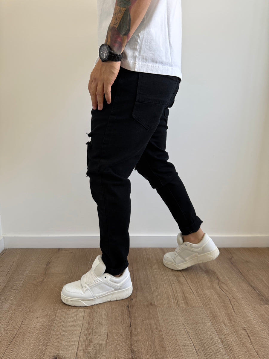 Jean black roturas