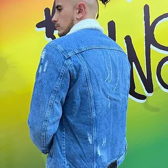 Campera corderito pintada