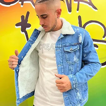 Campera corderito pintada