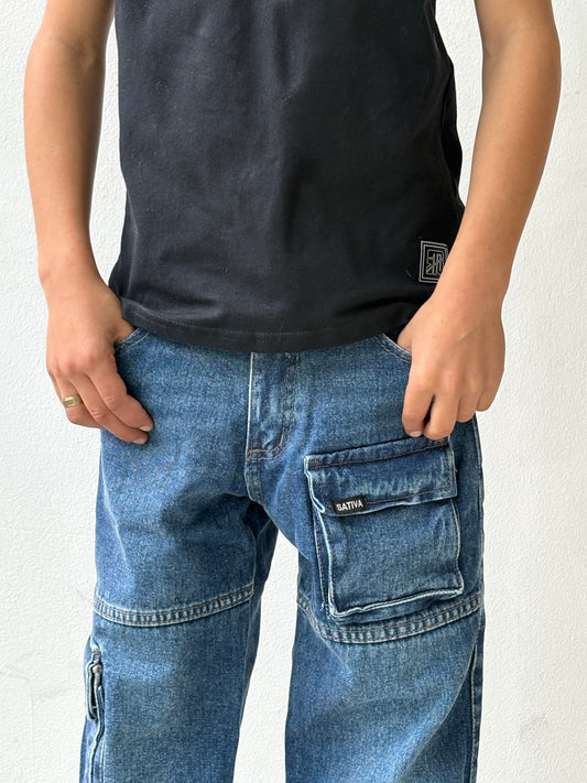 Baggy Cargo Azul