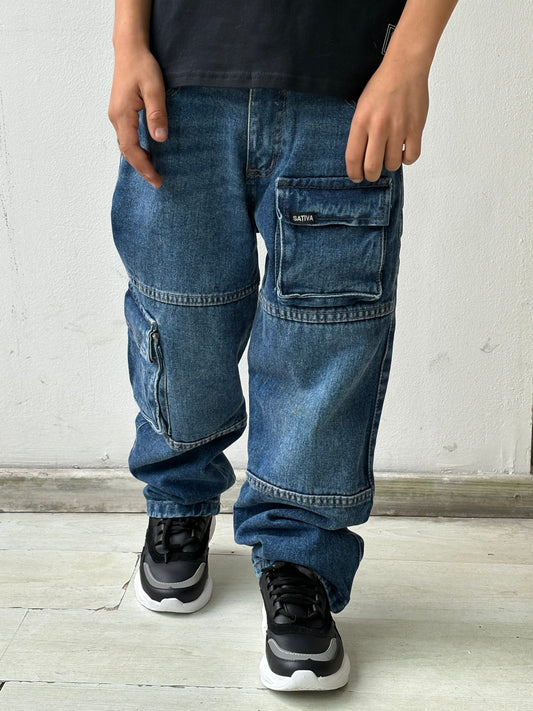 Baggy Cargo Azul