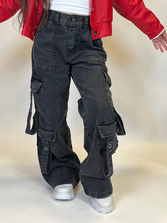 Jean baggy cargo black